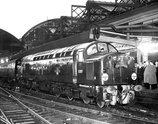 A new diesel locomotive pulls the Talisman into Newcastle on 25th August 1958