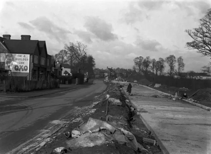 Framed Print : New dual carriageway, Swakeleys Road, Ickenham. 15th February 1935 Framed Print : New dual carriageway, Swakeleys Road, Ickenham. 15th February 1935
