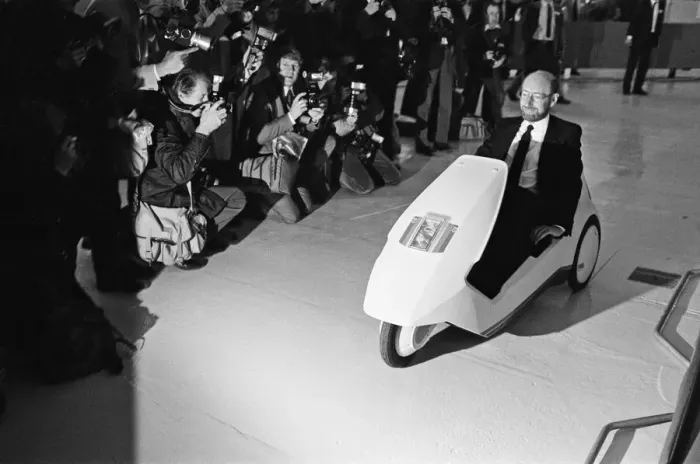 Framed Print : The New Electric Vehicle Sir Clive Sinclair in his new electric vehicle Framed Print : The New Electric Vehicle Sir Clive Sinclair in his new electric vehicle