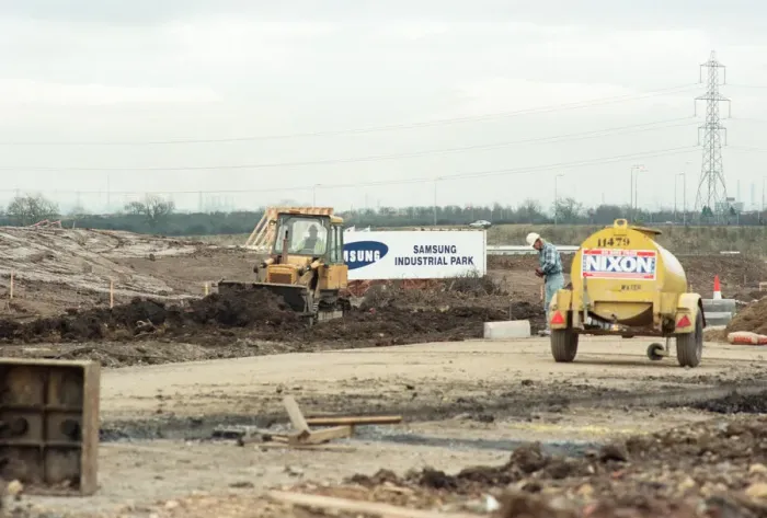 Framed Print : The new factory for Samsung under construction at Wynyard Business Park. 14th March 1995 Framed Print : The new factory for Samsung under construction at Wynyard Business Park. 14th March 1995