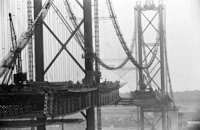 Framed Print : New Forth Road Bridge Under Construction. The Forth Road Bridge is a suspension bridge in Framed Print : New Forth Road Bridge Under Construction. The Forth Road Bridge is a suspension bridge in