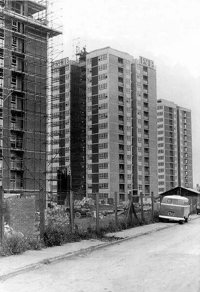 The new high rise flats under construction in Walker at the junction of Church Street