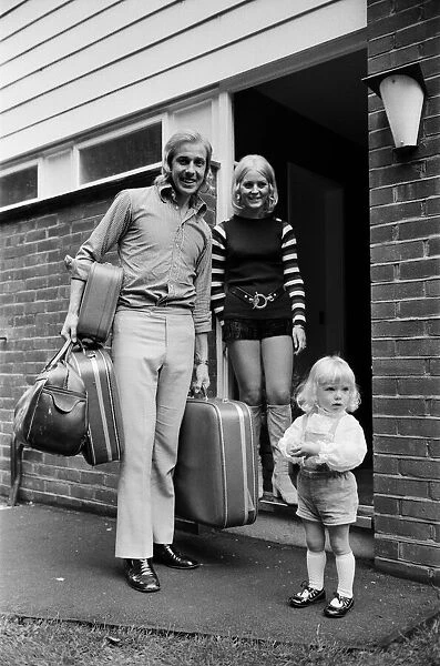 New Leicester City footballer Alan Birchenall with his packed suitcases ready for his
