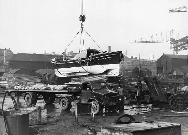 A new lifeboat, the W. Ross MacArthur of Glasgow, destined for St Abbs Head Lifeboat