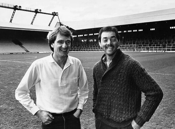 New Liverpool goalkeeper Bruce Grobbelaar poses at Anfield with club captain Phil