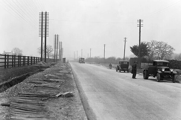 New main road being constructed at Gerrards Cross, Buckinghamshire. Circa 1930