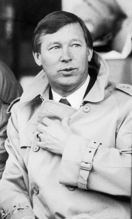 Framed Print : New Manchester United manager Alex Ferguson at Old Trafford during his first home game in Framed Print : New Manchester United manager Alex Ferguson at Old Trafford during his first home game in