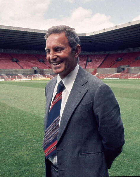 New Manchester United manager Dave Sexton at Old Trafford shortly after taking charge