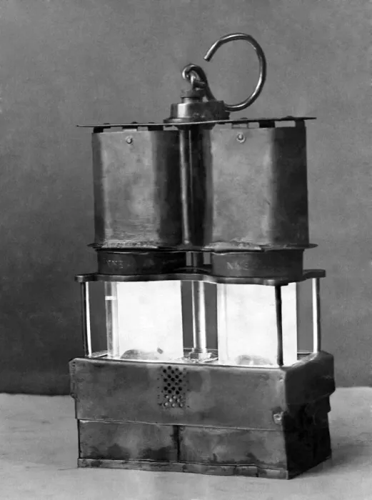 Framed Print : A new miners lamp invented by Mr E. A. Hailwood. December 1927 P018214 Framed Print : A new miners lamp invented by Mr E. A. Hailwood. December 1927 P018214