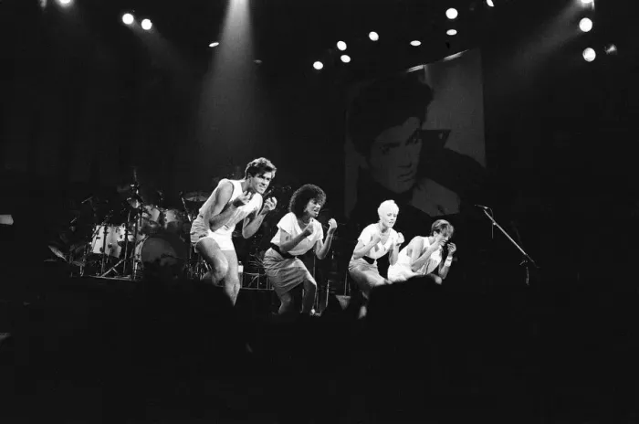 Framed Print : New pop sensation Wham! pictured in concert in Aberdeen, Scotland