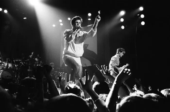 Framed Print : New pop sensation Wham! pictured in concert in Aberdeen, Scotland Framed Print : New pop sensation Wham! pictured in concert in Aberdeen, Scotland