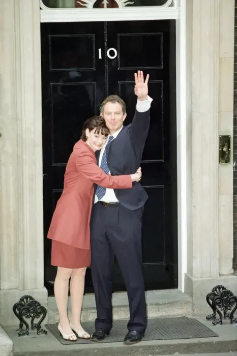 Framed Print : New Prime Minister Tony Blair with his wife Cherie outside 10 Downing Street after Framed Print : New Prime Minister Tony Blair with his wife Cherie outside 10 Downing Street after