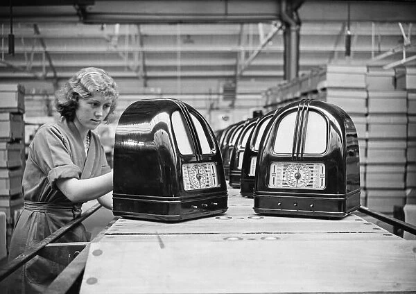 The new production line at the Philco Radio & Television Corporation factory in Perivale