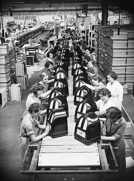 The new production line at the Philco Radio & Television Corporation factory in Perivale