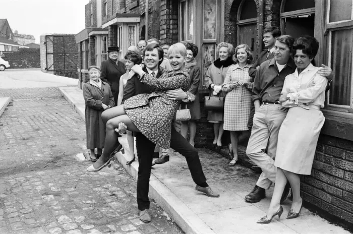Framed Print : A new street setting for Coronation Street'. Granada TV have built an outdoor Framed Print : A new street setting for Coronation Street'. Granada TV have built an outdoor