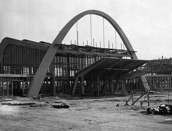 New terminal under construction at Renfrew Airport, Scotland, 29th April 1954