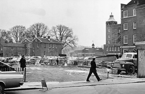 New Theatre site in Cambridge city centre. 1st March 1964