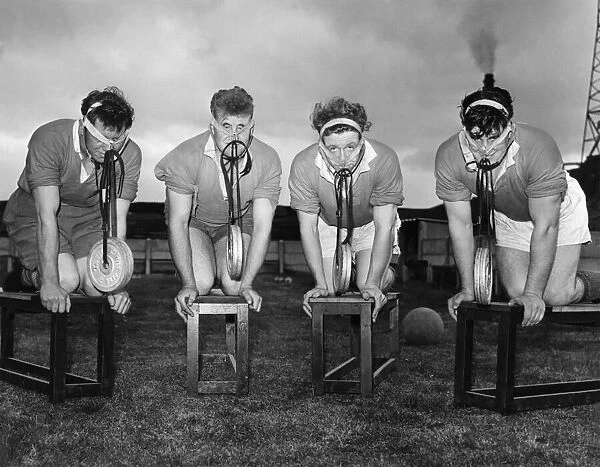 New training methods at Leigh RLFC. August 1955 P000008
