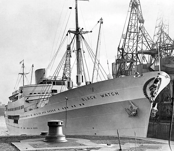 The new Tyne-Norway Liner, The Black Watch on the River Tyne at North Shields