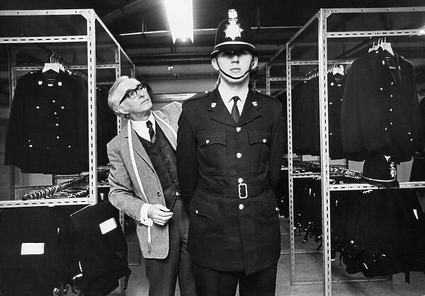 A new uniform being issued to officers at the Mid Anglia police Headquarters, 1973
