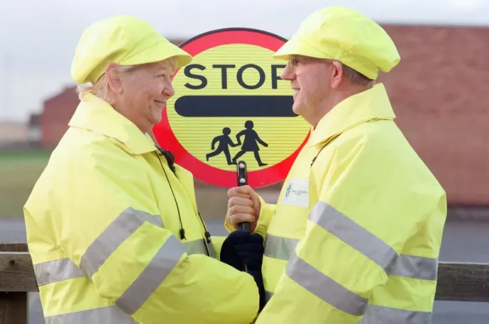 Framed Print : New Uniforms and Signs for Lollipop Ladies and Men to adhere to new EU Regulations Framed Print : New Uniforms and Signs for Lollipop Ladies and Men to adhere to new EU Regulations