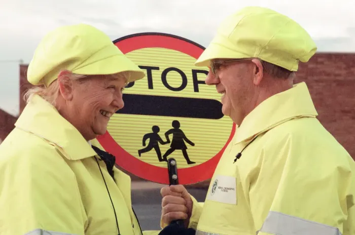 Framed Print : New Uniforms and Signs for Lollipop Ladies and Men to adhere to new EU Regulations