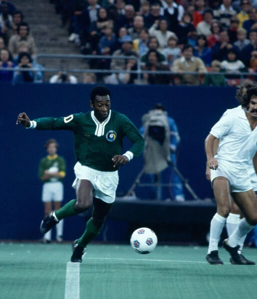 New York Cosmos star Pele playing his final match in an exhibition game against Brazilian