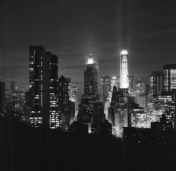 New York at Night, as viewed from the top of the Beekman Tower, 17th October 1964