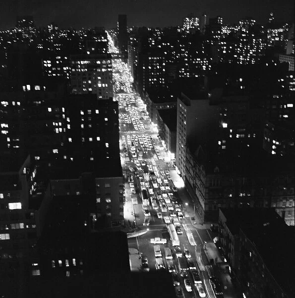 New York at Night, as viewed from the top of the Beekman Tower, 17th October 1964