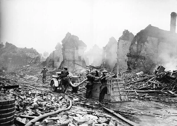 Newbridge Road, Hull, Yorkshire, after it was bombed in the Blitz