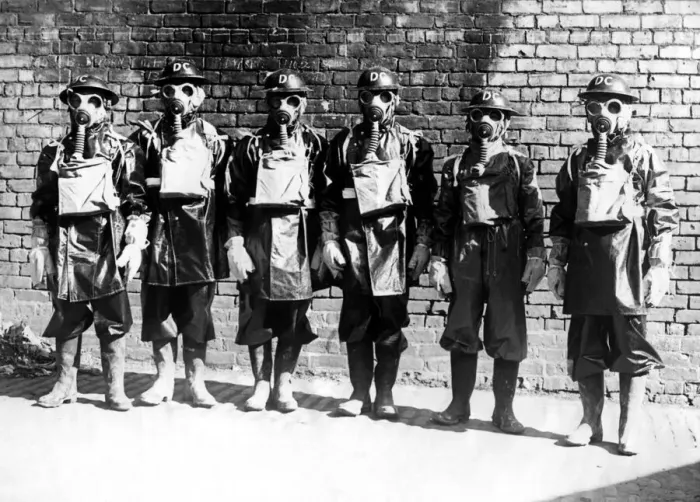 Framed Print : Newcastle Chronicle and Journal staff wearing gas masks as part of air raid precautions Framed Print : Newcastle Chronicle and Journal staff wearing gas masks as part of air raid precautions