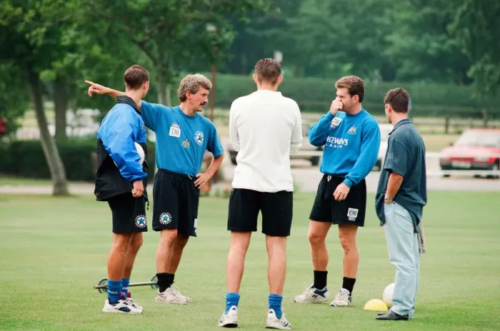 Framed Print : Newcastle United 1994, Pre Season Training, at the clubs training HQ near Durham Framed Print : Newcastle United 1994, Pre Season Training, at the clubs training HQ near Durham