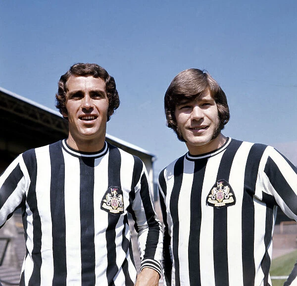Newcastle United footballers Bob Moncur and Malcolm MacDonald July 1972
