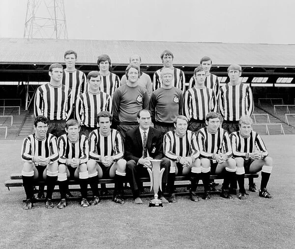 Newcastle United July 1969 back row left to right Ollie Burton, Alan Foggon