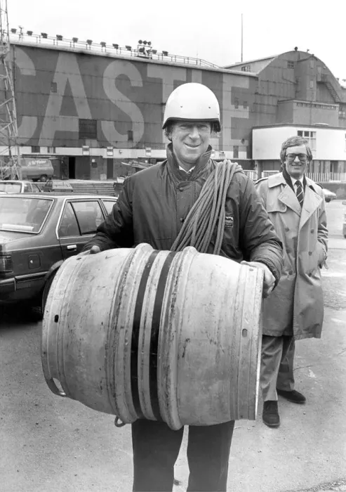 Framed Print : Newcastle United manager Jack Charlton rolling out the barrel all the way to a reunion of Framed Print : Newcastle United manager Jack Charlton rolling out the barrel all the way to a reunion of
