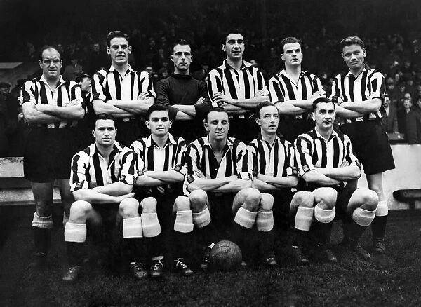 Newcastle United team pose for a group photograph Left to Right: Back Row: J