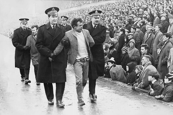 Newcastle United v Celtic 17 February 1968 - Two Celtic fans are escorted from St James