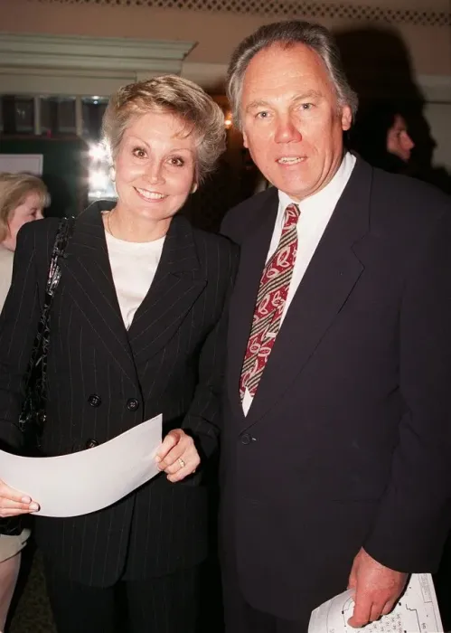 Framed Print : News Presenters Angela Rippon and Peter Sissons attend the Sony Radio Awards April 1996 Framed Print : News Presenters Angela Rippon and Peter Sissons attend the Sony Radio Awards April 1996