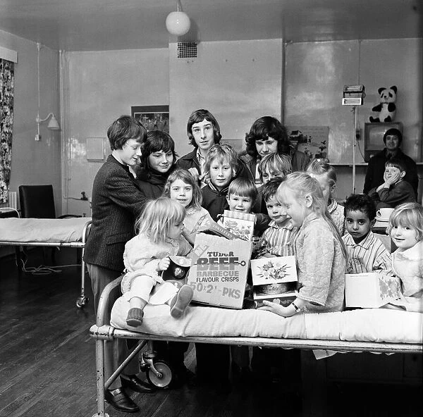 Newspaper boys deliver easter eggs, Teesside. 1971