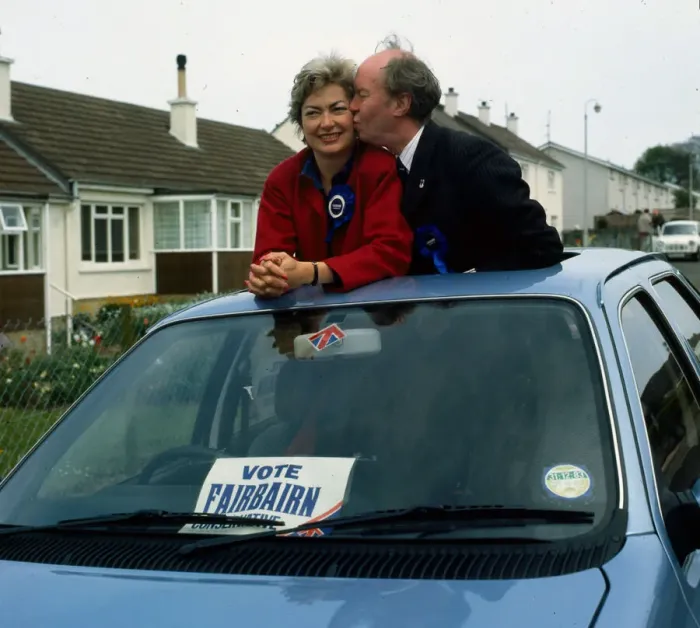Framed Print : Nicholas Fairbairn & fiancee Samantha McInnes May 1983