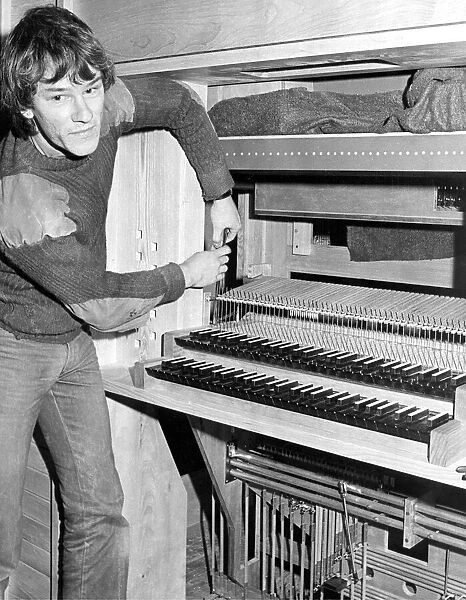 Nicholas Purves, aged 20, at work on the new £40, 000 church organ for St