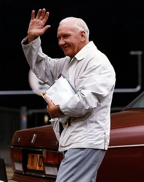 Bill Nicholson Former Manager And Player For Tottenham Hotspurs Waving His Hand