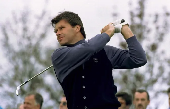 Framed Print : Nick Faldo Golf drives off the second tee during the Pro Am at The Oxfordshire Golf Framed Print : Nick Faldo Golf drives off the second tee during the Pro Am at The Oxfordshire Golf
