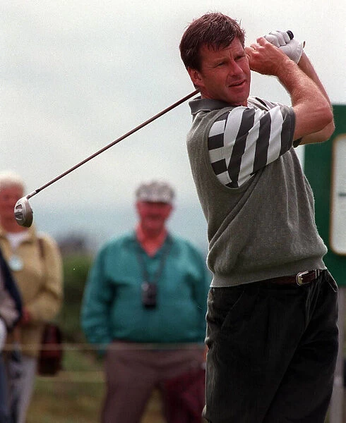 Nick Faldo during practice for Open Golf Champinship July 1997 at Troon