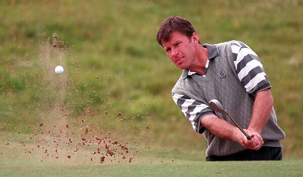 Nick Faldo during practice for Open Golf Championship July 1997 at Troon