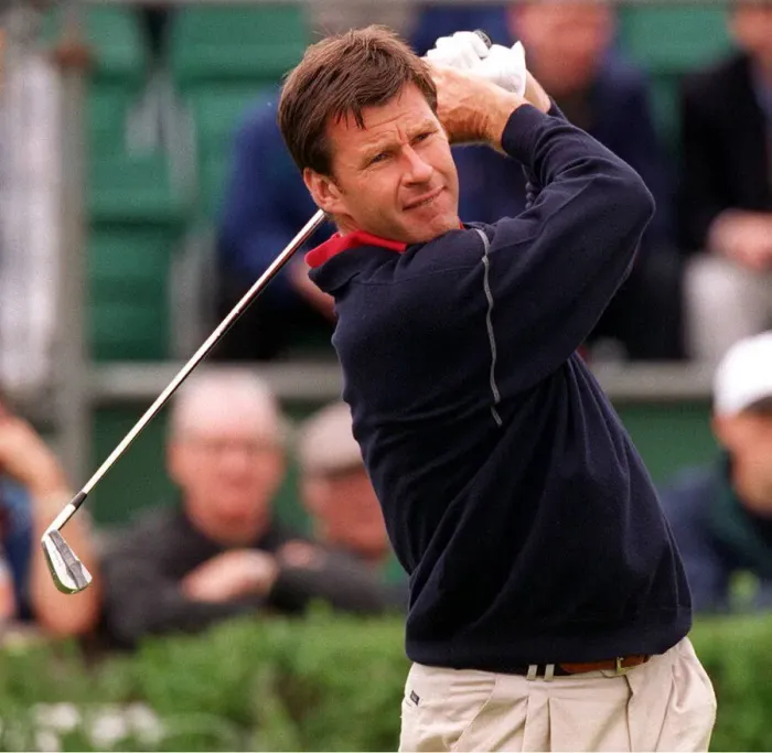 Framed Print : Nick Faldo at Troon for the Open Championship July 1997 During his last practice round Framed Print : Nick Faldo at Troon for the Open Championship July 1997 During his last practice round