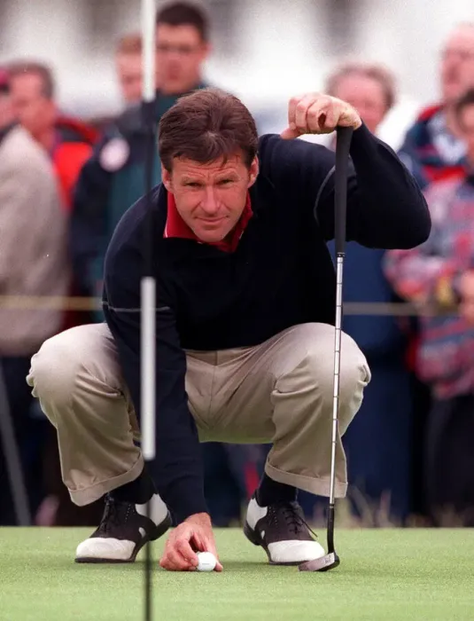 Framed Print : Nick Faldo at Troon for the Open Championship July 1997 During his last practice round