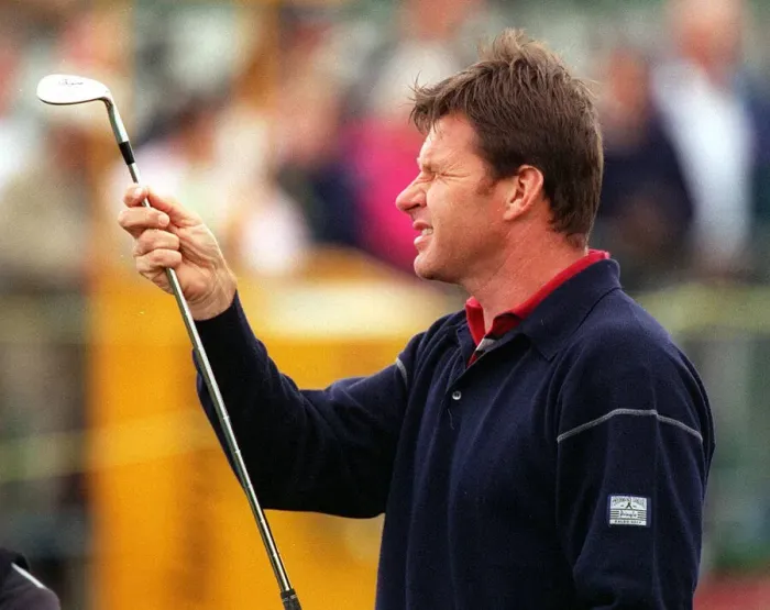 Framed Print : Nick Faldo at Troon for the Open Championship July 1997 During his last practice round Framed Print : Nick Faldo at Troon for the Open Championship July 1997 During his last practice round