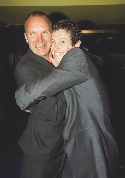 Framed Print : Nick Moran with Sting at film premier August 1998 of Lock Stock Framed Print : Nick Moran with Sting at film premier August 1998 of Lock Stock