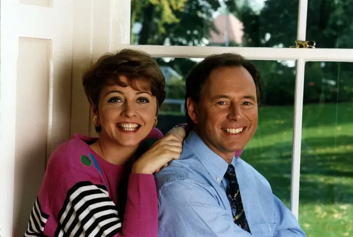 Framed Print : Nick Owen and Anne Diamond TV Presenters